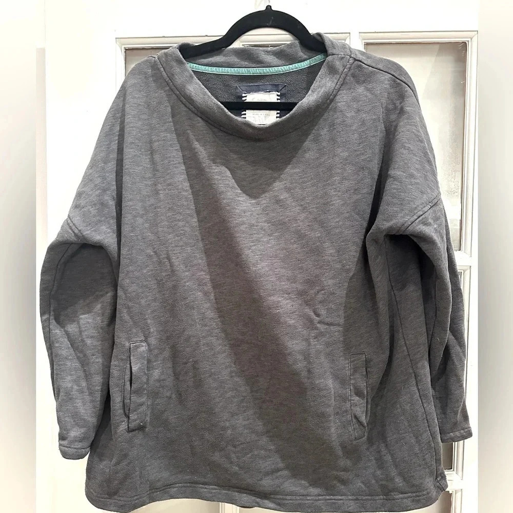 Boden Heathered Charcoal Grey Terry Pullover Sweatshirt Women’s Size 10 Medium